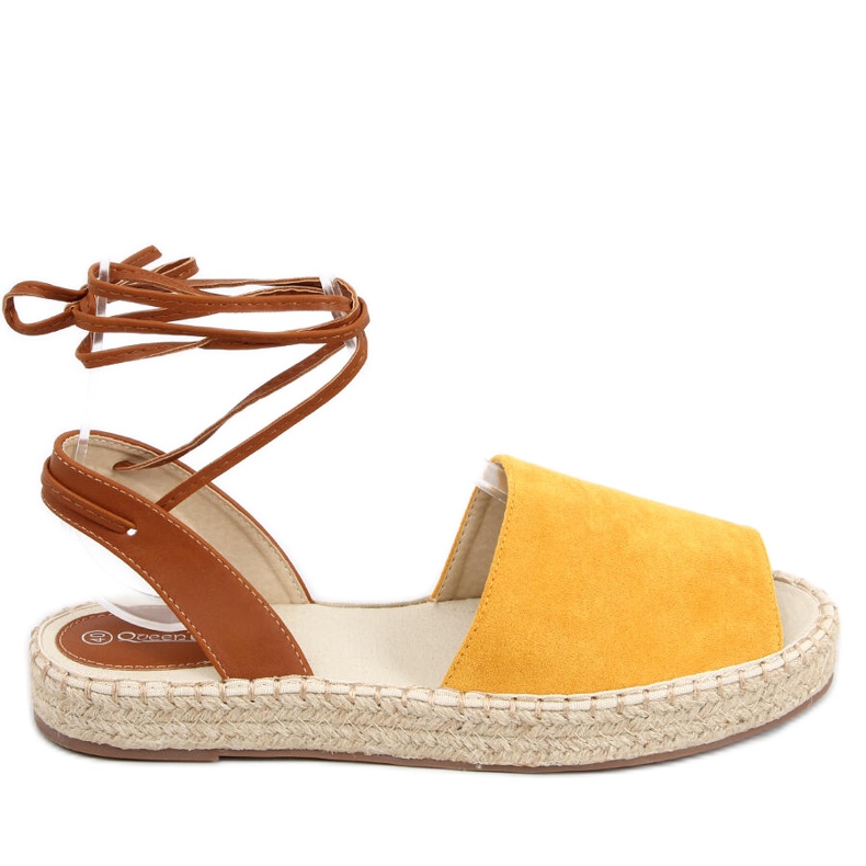Andrina Yellow női espadrillák barna sárga
