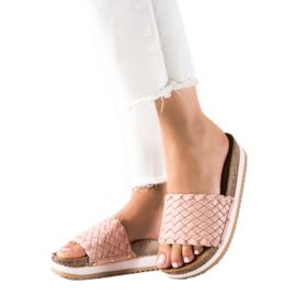 SHELOVET Fonott Papucsok A Platformon rózsaszín