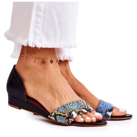 Bőr szandál Maciejka 1971-63 Fekete sokszínű