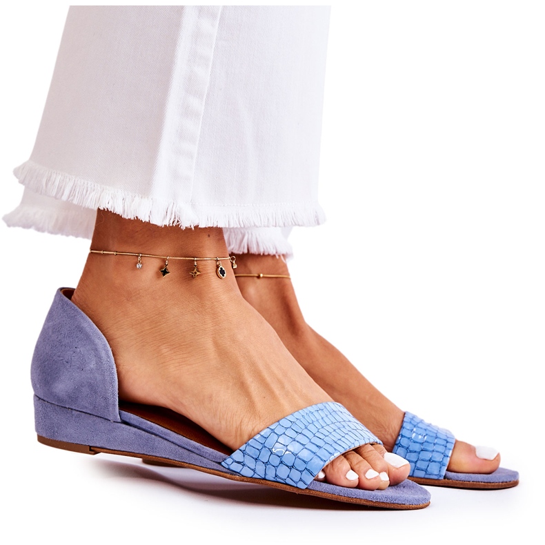 Bőr Maciejka 1971-61 kék szandál