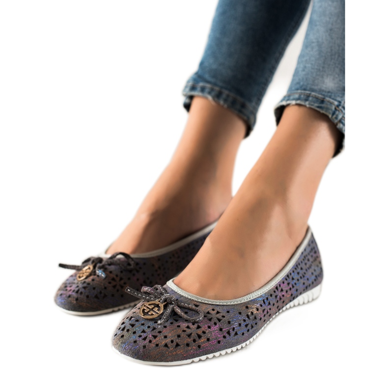 T.Sokolski Színes bőr balerina sokszínű