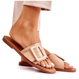 FE1 Divatos női papucs nyári cappuccinohoz Sylvia bézs