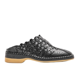 Breno fekete áttört papucs