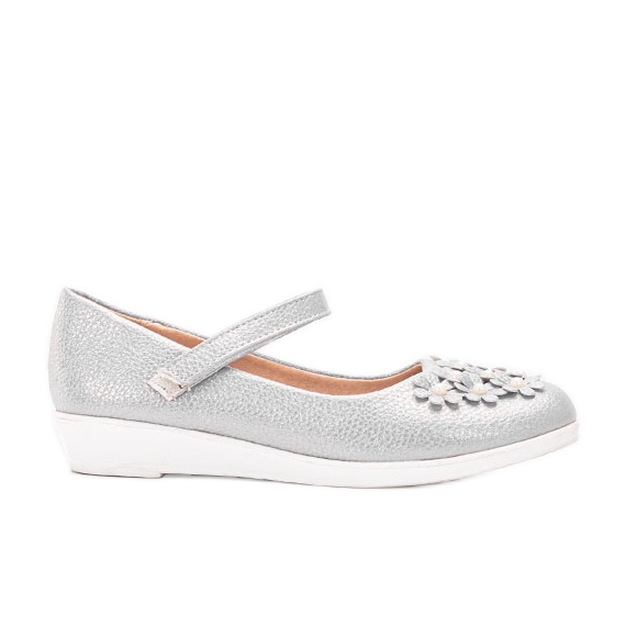 Szürke fényes balerina gyerekeknek Alaja ezüst