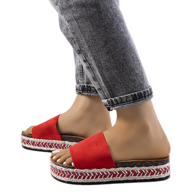 Piros szandál a Bonython parafa talpon Piros szandál a Bonython parafa talpon