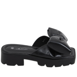 Keesha fekete magas talpú papucs