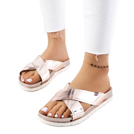 Arany színű női Nicolay papucs rózsaszín aranysárga