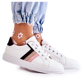 FK2 Női sportcipő fehér Renesme kötésben fekete rózsaszín aranysárga