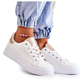 FK2 Samanta fehér női sportcipő aranysárga