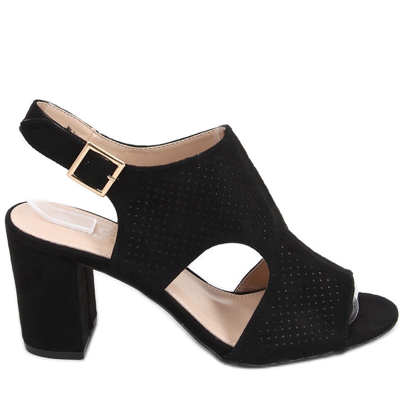 Stacy Black magas sarkú áttört szandál fekete