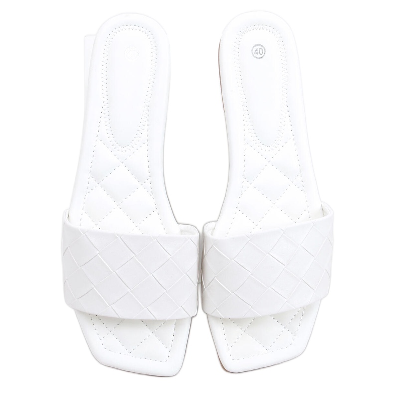 Sahar White négyzettalpú papucs fehér