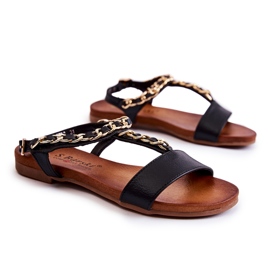 S.Barski Fekete Letto csattal ellátott gyerekszandál