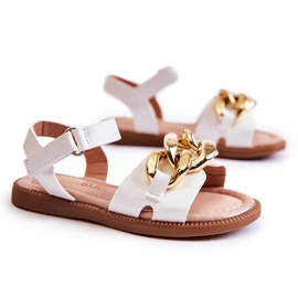 FR1 Gyermek szandál fehér Layra tépőzárral ['fehér']