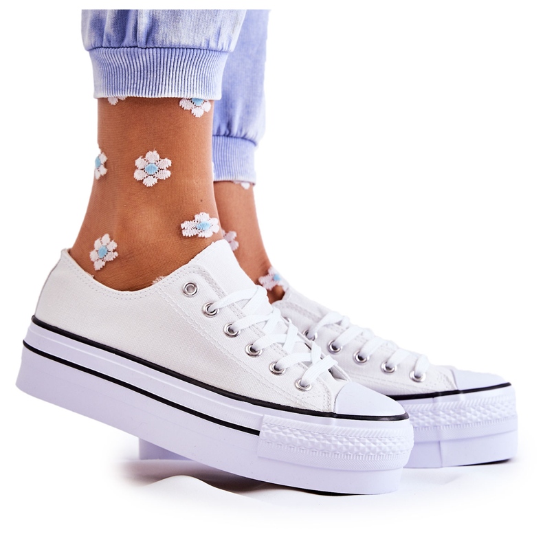 FS3 Női tornacipő masszív platformon fehér Farona színben