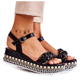 PS1 Női Wedge szandál, fekete Chaves