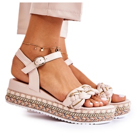 PS1 Női Wedge szandál Bézs Chaves aranysárga