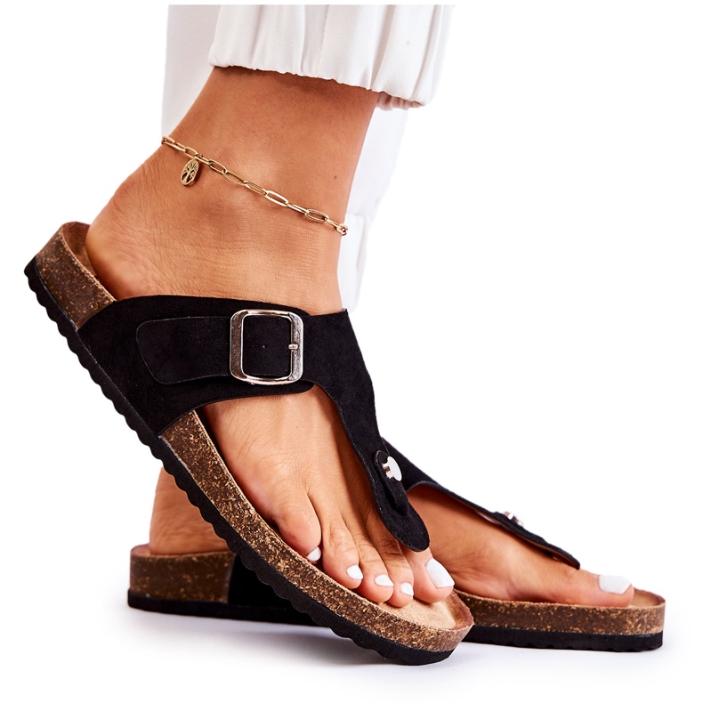 FB1 Női papucs csattal Fekete Elina