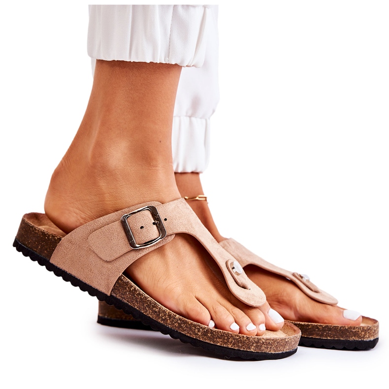 FB1 Csatos női papucs Bézs Elina