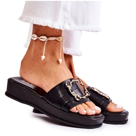 S.Barski Női Divatos bőr fekete papucs Adaline S.Barski Női Divatos bőr fekete papucs Adaline