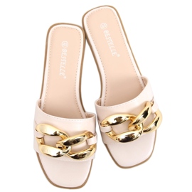 Láncos papucs Dalia Beige bézs