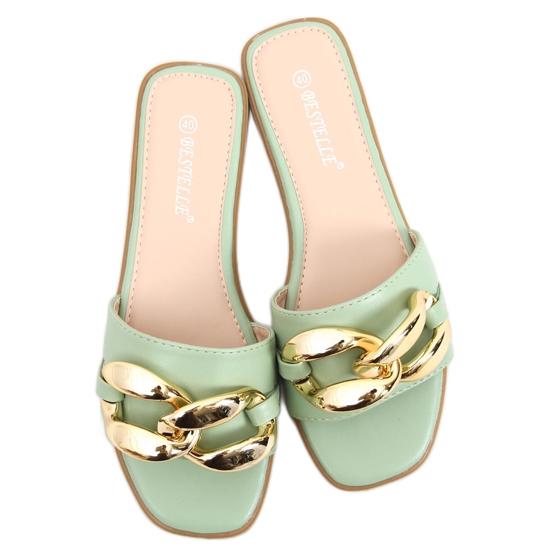 Láncos papucs Dalia Green zöld