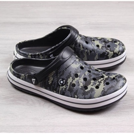 American Club Jr.AM578A fekete terepszínű papucs