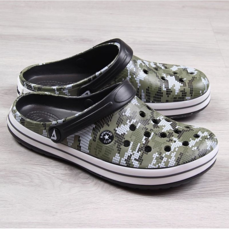 American Club Jr.AM578B khaki terepszínű papucs zöld