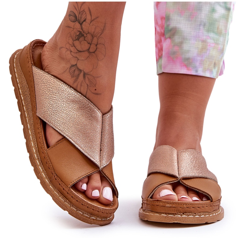 Bőr profilozott papucs Maciejka 04986-29 Barna