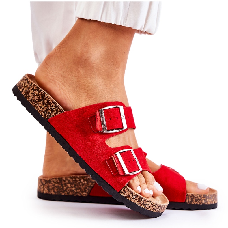 Női piros Misandei Slip On Papucs