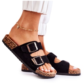 FB1 Női fekete bebújós papucs Misandei