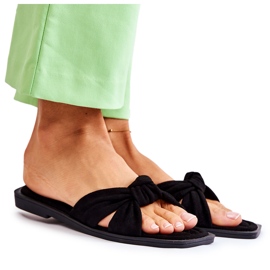 PG1 Divatos női velúr fekete papucs Lorrie