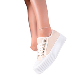 SHELOVET Cipők Egy Széles Platformon bézs SHELOVET Cipők Egy Széles Platformon bézs