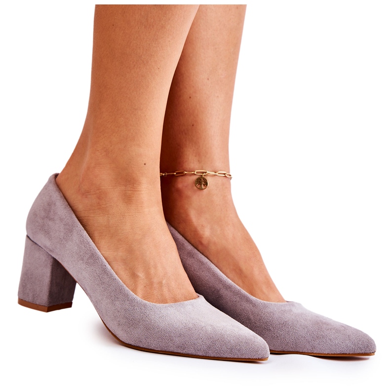 PS1 Klasszikus Velúr Pumpák Szürke Lence Sarkú PS1 Klasszikus Velúr Pumpák Szürke Lence Sarkú