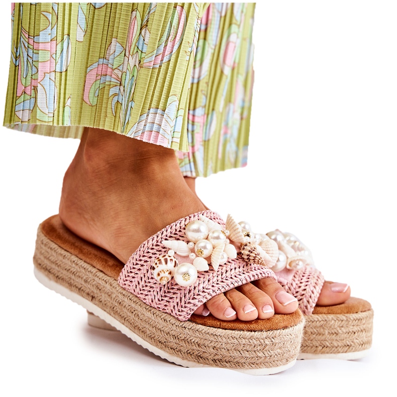 PS1 Női papucs az emelvényen kagylóval, rózsaszín Tolia