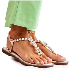 PG1 Divatos szandál Flip Flop gyöngyökkel Rose Gold Isalia rózsaszín aranysárga PG1 Divatos szandál Flip Flop gyöngyökkel Rose Gold Isalia rózsaszín aranysárga