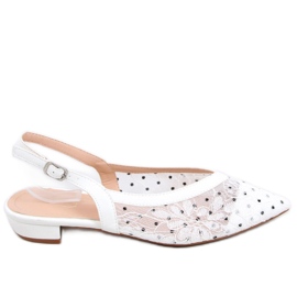 Sarok nélküli csipke balerinák Margo White fehér