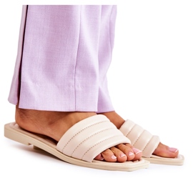 PG1 Női bőr papucs foltvarró bézs színű Raula