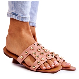 PG1 Klasszikus női papucs díszekkel, Pink Scotlyn rózsaszín