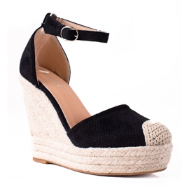 SHELOVET Espadrilles On Wedge szandál fekete