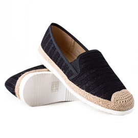 SHELOVET Felcsúsztatható espadrillák fekete SHELOVET Felcsúsztatható espadrillák fekete