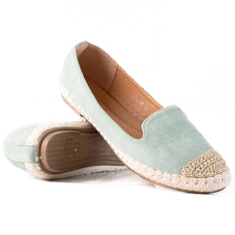 SHELOVET Velúr espadrillák zöld