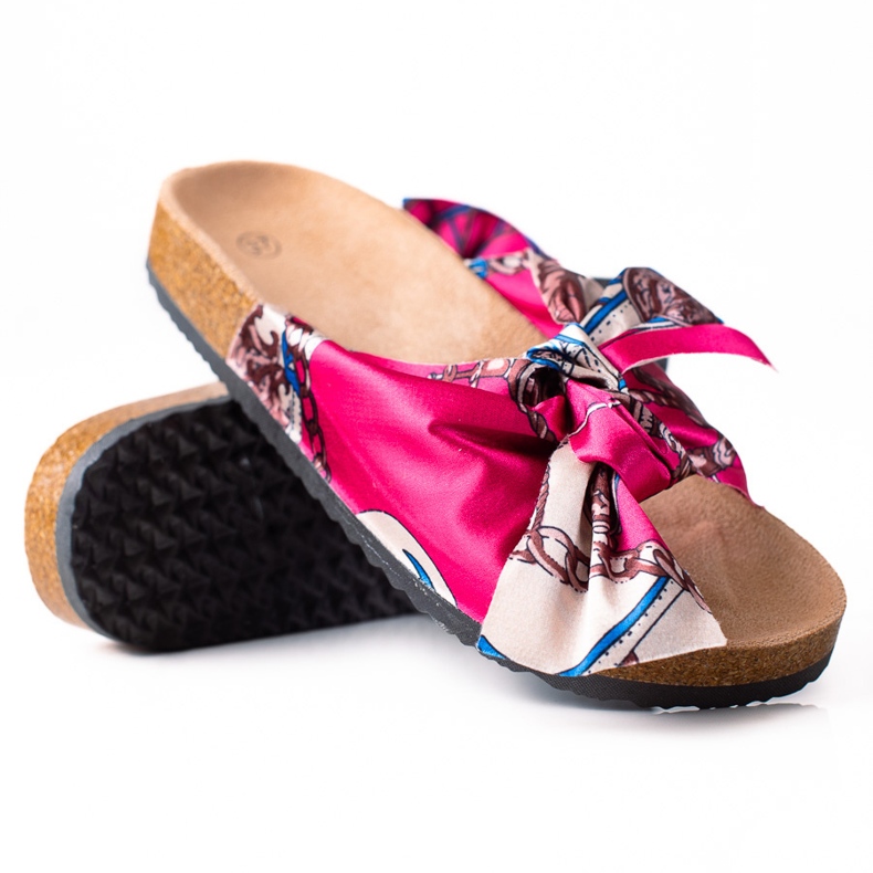 SHELOVET Rózsaszín Papucs masnival