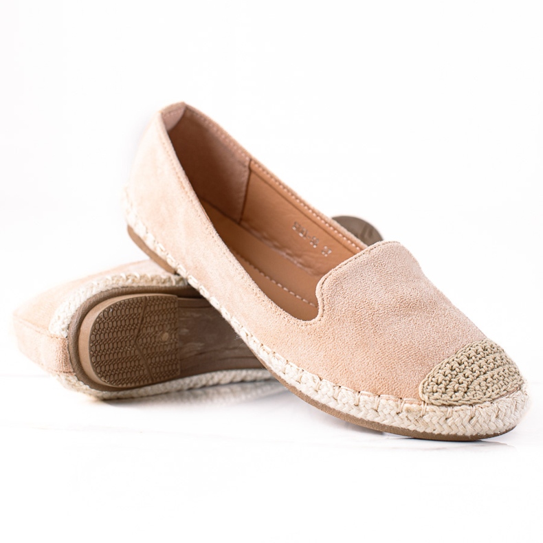 SHELOVET Velúr Espadrilles bézs