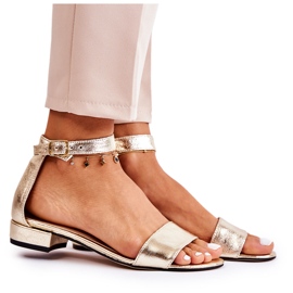 PA2 Női arany Shanley bőr szandál aranysárga