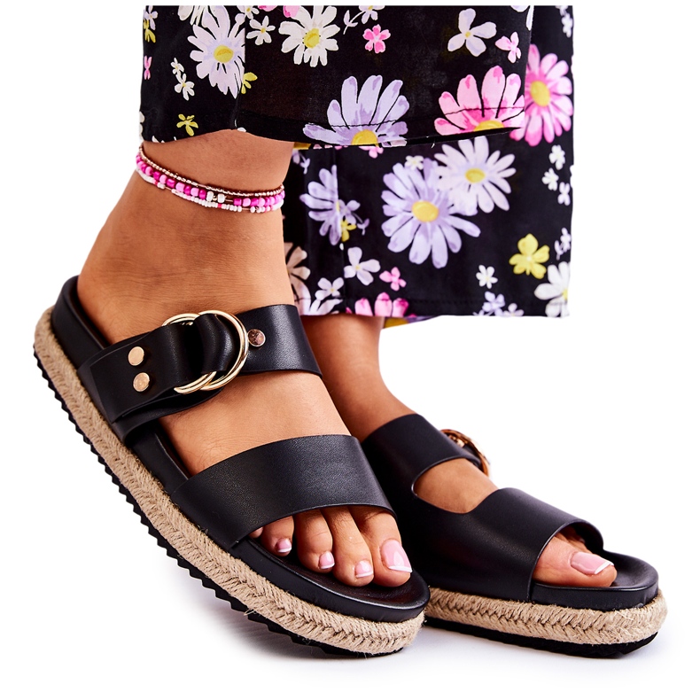 FB1 Divatos női fekete Penelope papucs