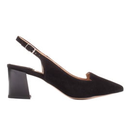 Marco Shoes Finom természetes velúrból készült szandál fekete