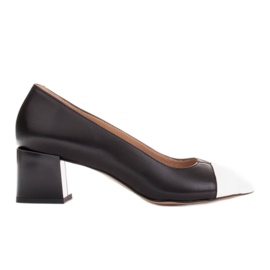 Marco Shoes Fekete-fehér bőr pumpák