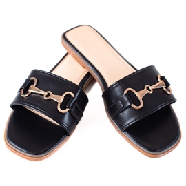 SHELOVET Fekete női papucs