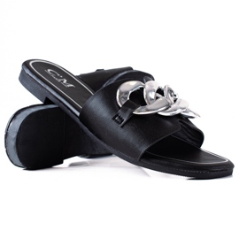 SHELOVET Papucs lánccal fekete