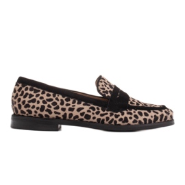 Marco Shoes Naplopók, természetes bőr hajjal 2231P-1283-041-1 bézs fekete